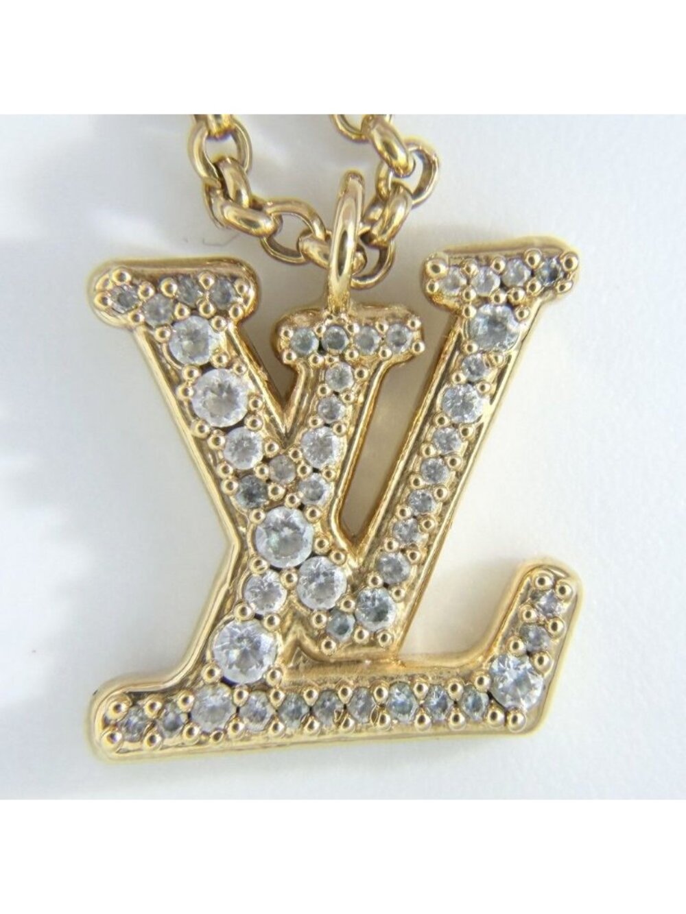Louis Vuitton Necklace LV 2 Chain with Adjuster Star Line Stone Gold - Picture 6 of 9
